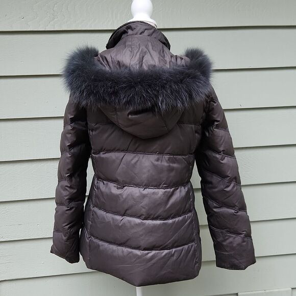 Company Ellen Tracy Fur Down Hooded Winter Coat Jacket - Picture 3 of 12